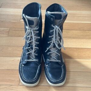Sperry Top Sider Black Lace-Up Boots